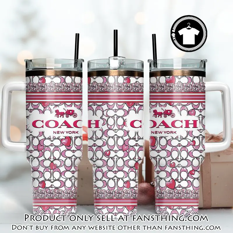 Pink coach logo stanley tumbler logo 40oz stanley tumbler ktb1065 fst0535103